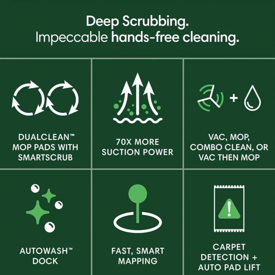 iRobot Roomba Combo j7+ Robot Vacuum and Mop with Self-Emptying Base, Automatic Mopping Pad Washing, LiDAR Navigation, and Smart Mapping