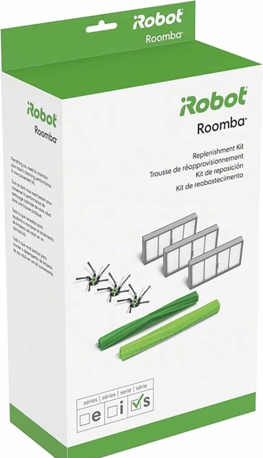 iRobot Roomba S Series Replacement Parts Kit - 3 Filters, 3 Corner Brushes, 1 Multi-Surface Rubber Brushes Set (Authentic)