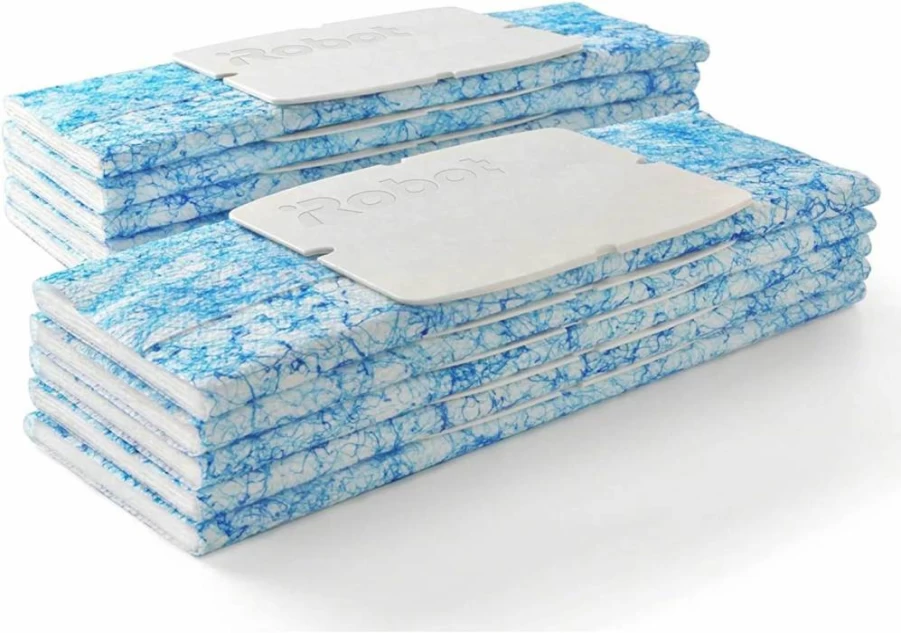 iRobot Braava Jet 200 Series Replacement Mopping Pads - 10-Pack for Hardwood, Tile & Stone Floors (Blue/White) - Authentic OEM Parts
