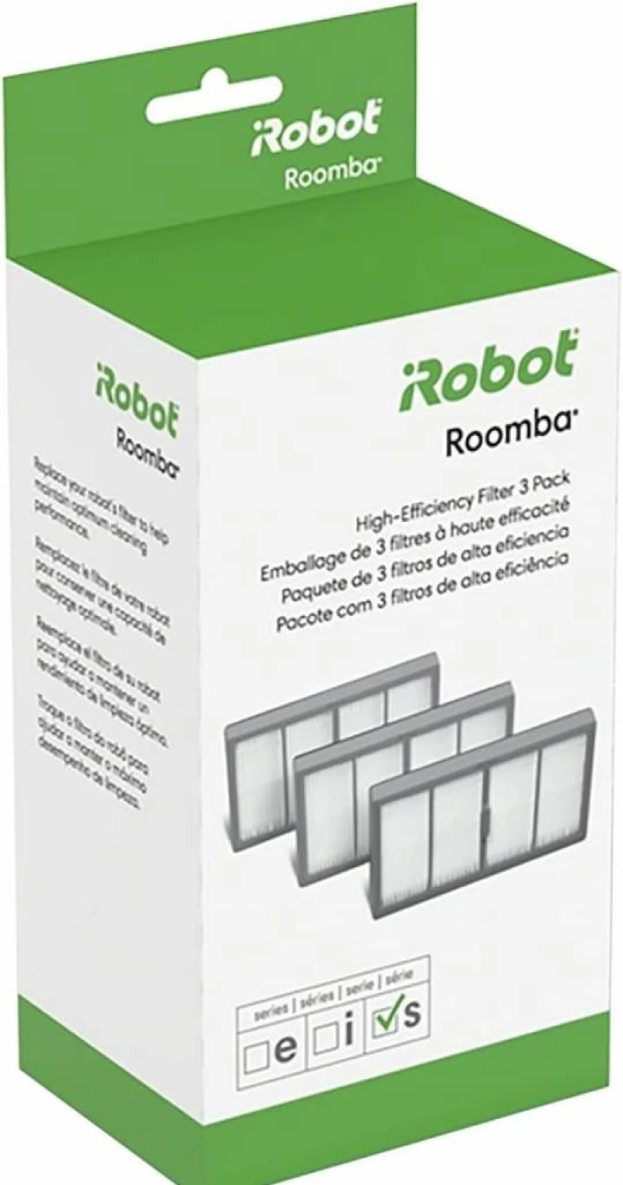 iRobot Roomba S Series Replacement Filters - 3-Pack High-Efficiency Air Filters, Genuine OEM Parts